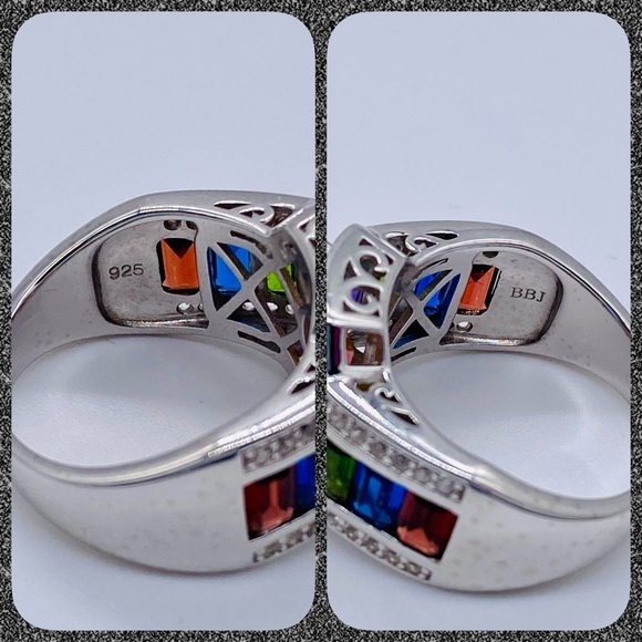 EUC Sterling Silver Bi Colored Topaz Cocktail Ring - Picture 15 of 16